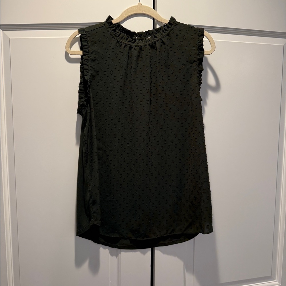 LOFT Sleeveless Ruffle Trim Blouse